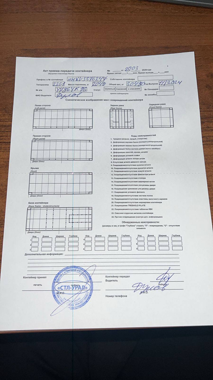 Морской контейнер HHXU3376247